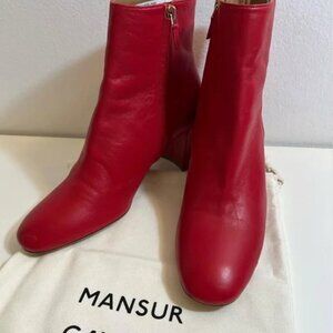 Mansur Gavriel red leather boots size 8